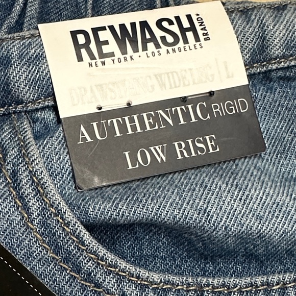 Rewash Brand Low Rise Drawstring Wide Leg Jeans L NWT - Picture 4 of 8